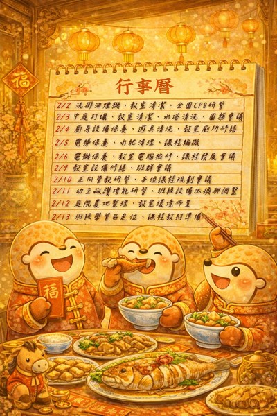 寒假停托課程與工程行事曆